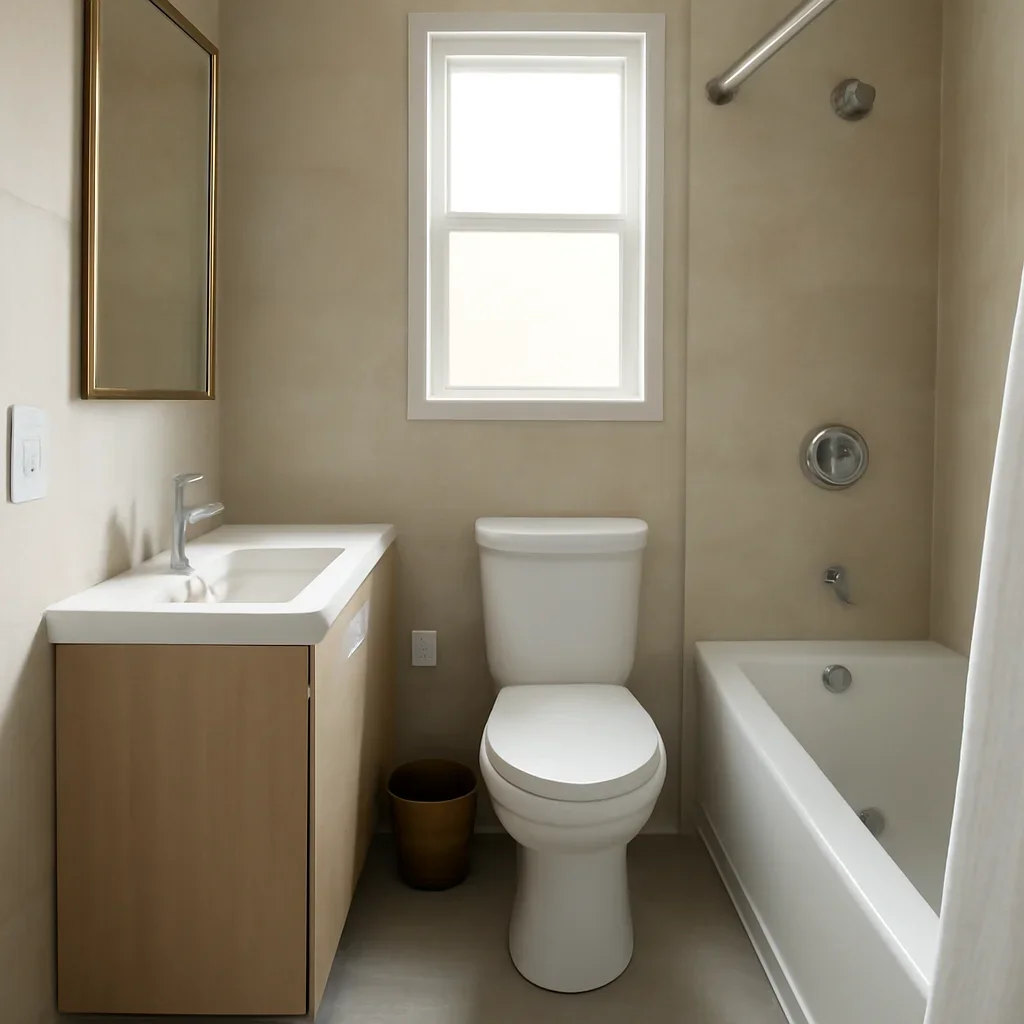 Supporting editorial image for small bathroom layout mistakes to avoid