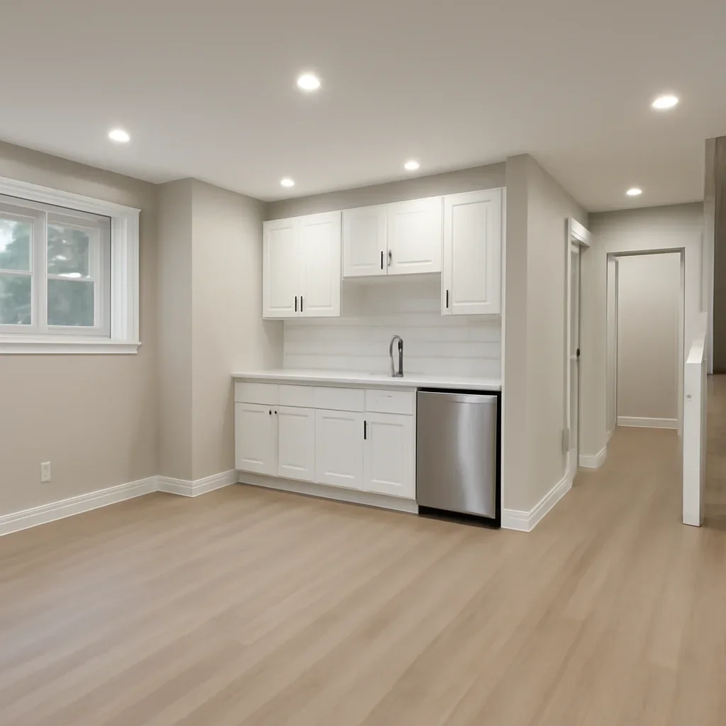Finished basement renovation project in Burnaby, BC