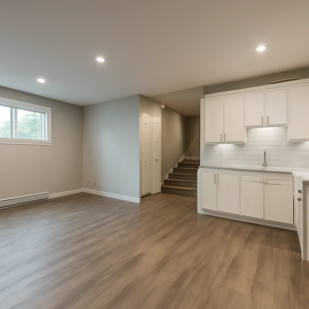 Finished basement renovation project in Chilliwack, BC