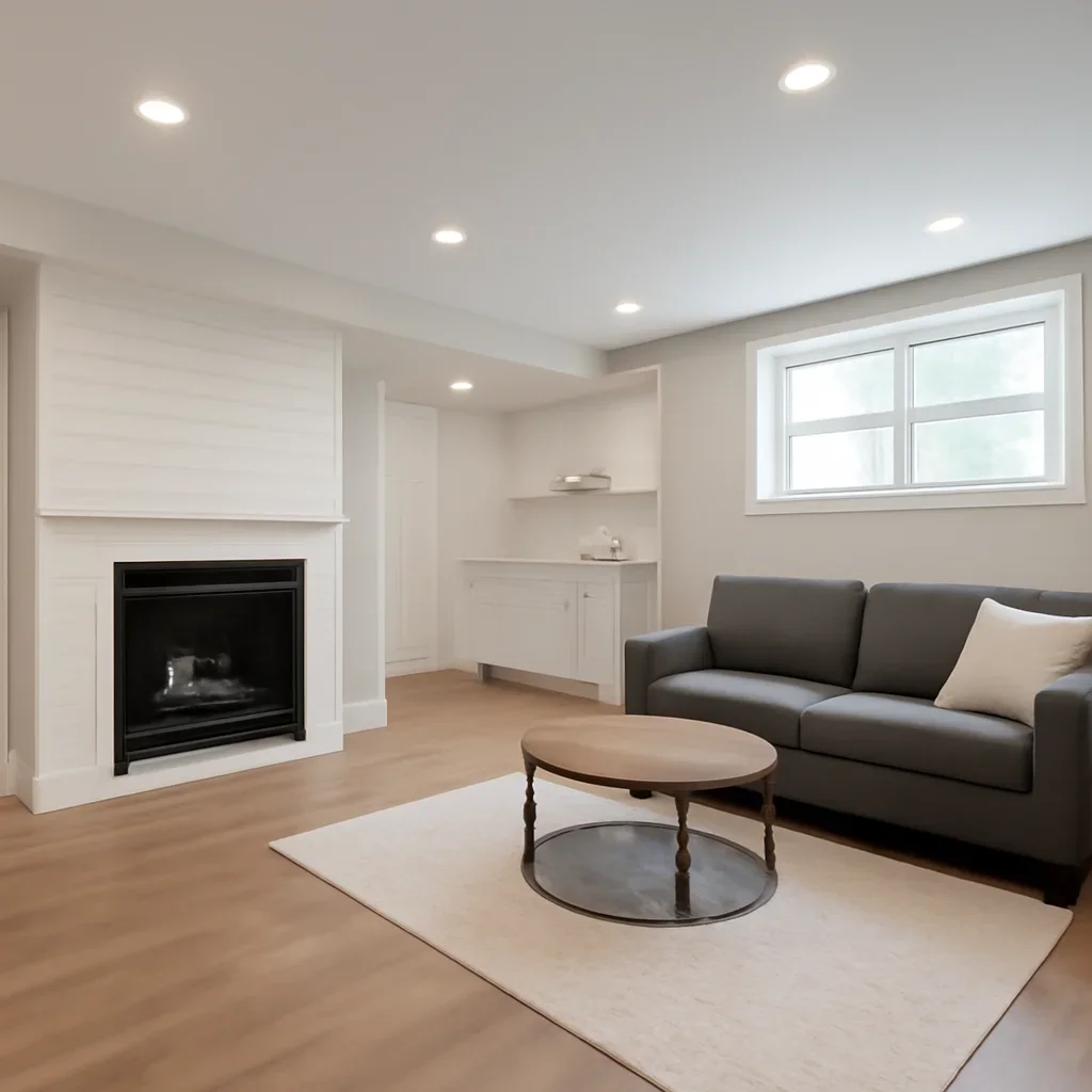 Finished basement renovation project in Coquitlam, BC