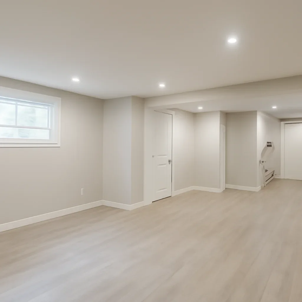 Finished basement renovation project in Kamloops, BC