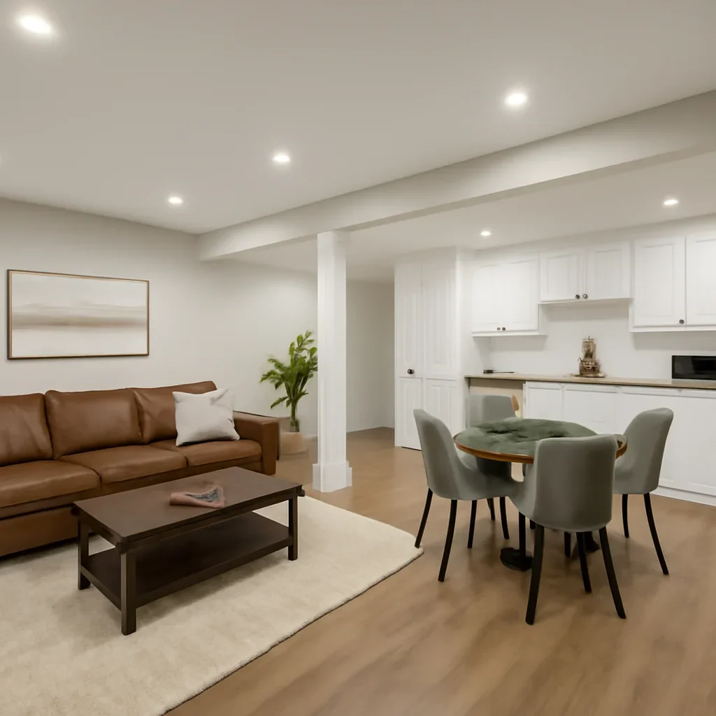 Finished basement renovation project in Langley, BC