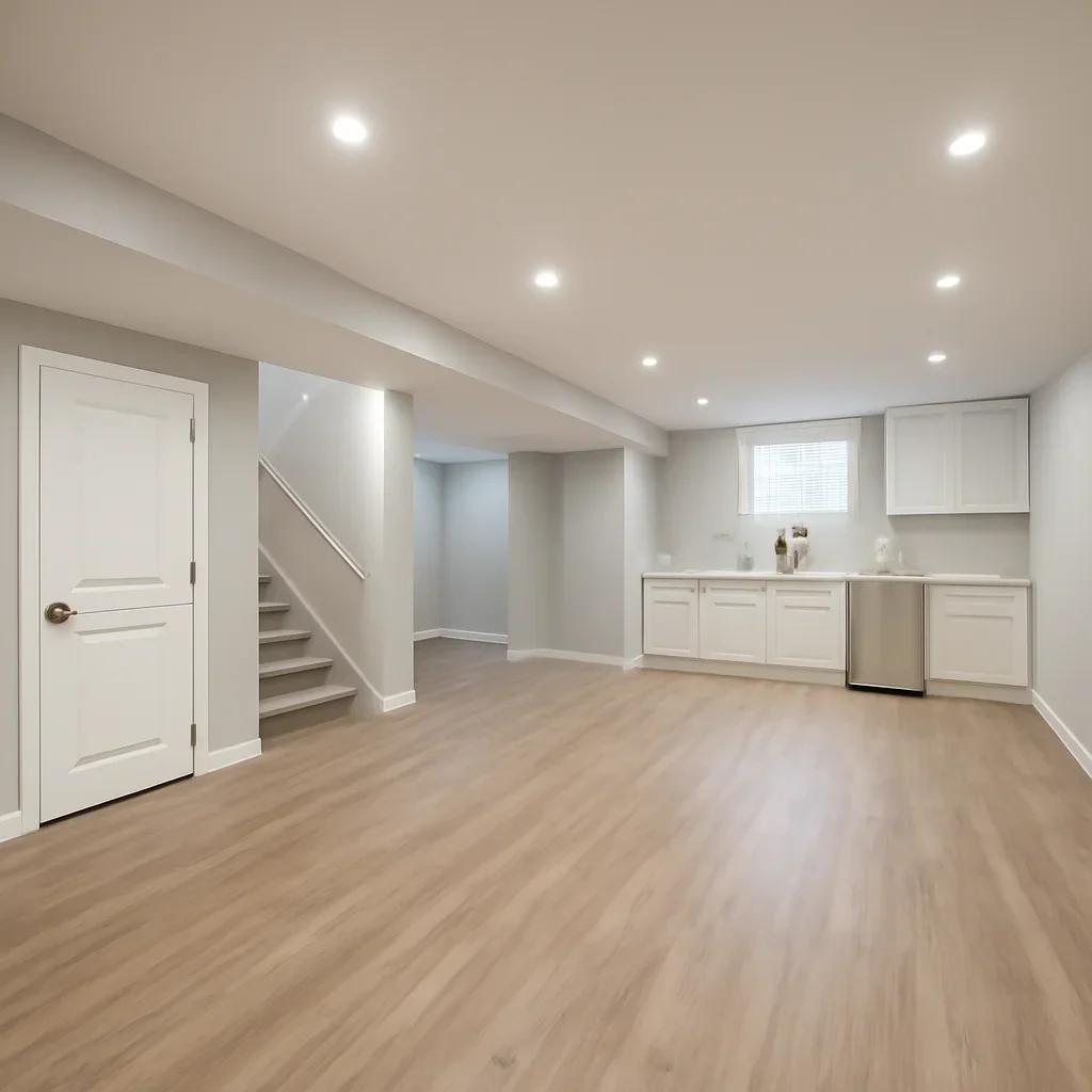 Finished basement renovation project in Richmond, BC