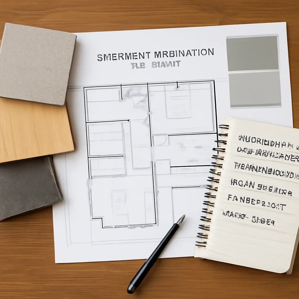 Basement Renovation planning materials for a project in Richmond, BC