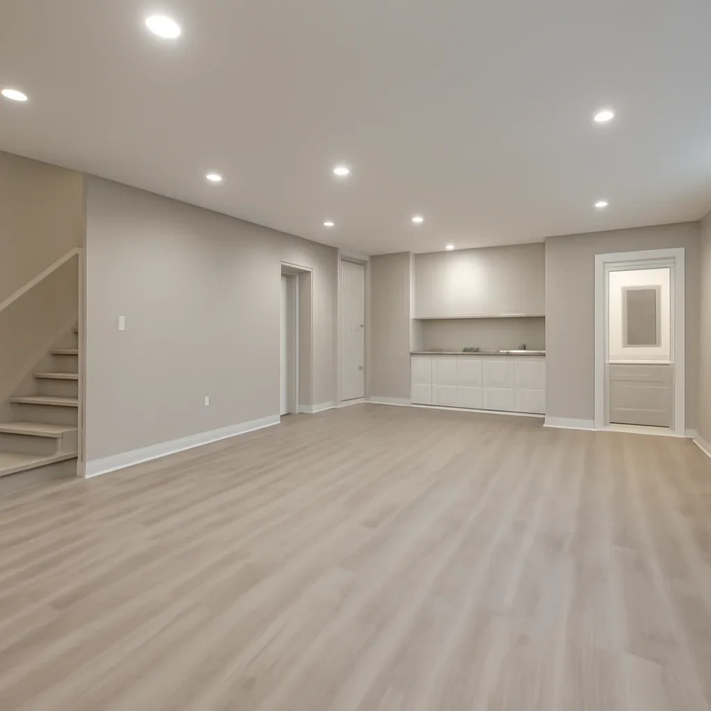 Finished basement renovation project in Surrey, BC