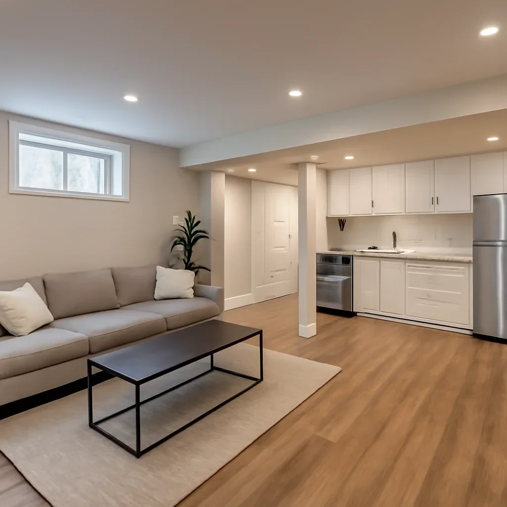 Finished basement renovation project in Vancouver, BC
