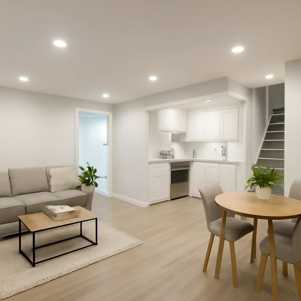 Finished basement renovation project in Victoria, BC