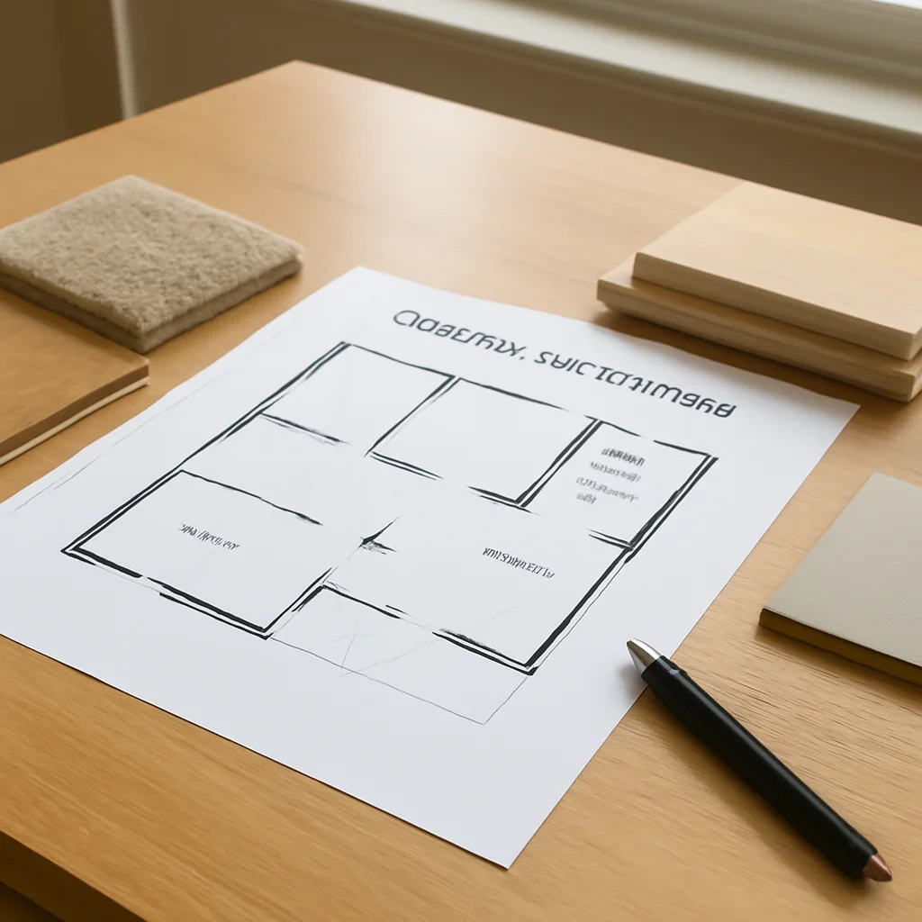 Basement renovation plan with framing, flooring, and storage decisions