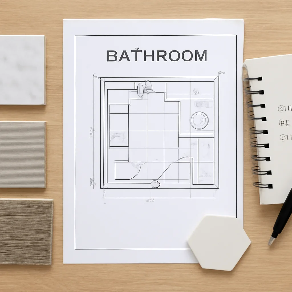 Bathroom Renovation planning materials for a project in Coquitlam, BC