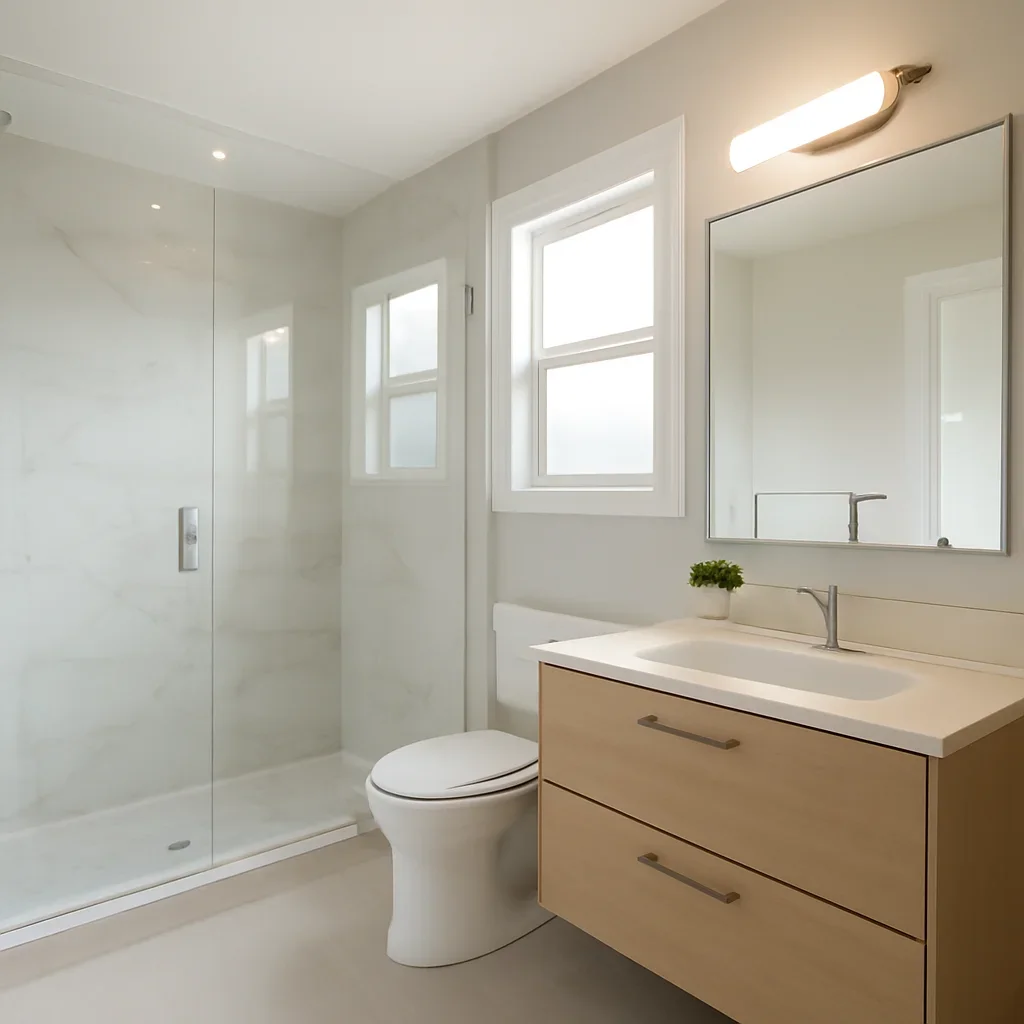 Finished bathroom renovation project in Delta, BC