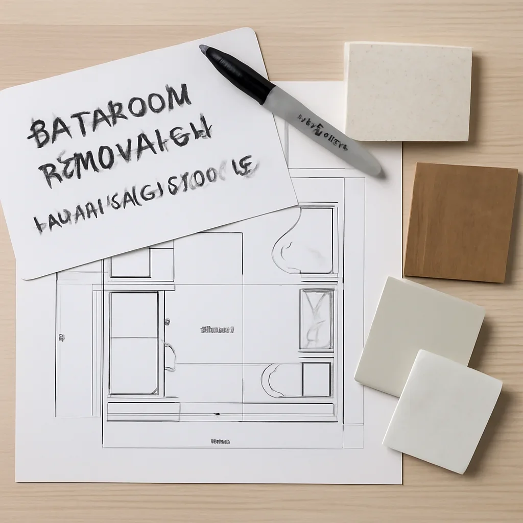 Bathroom Renovation planning materials for a project in North Vancouver, BC
