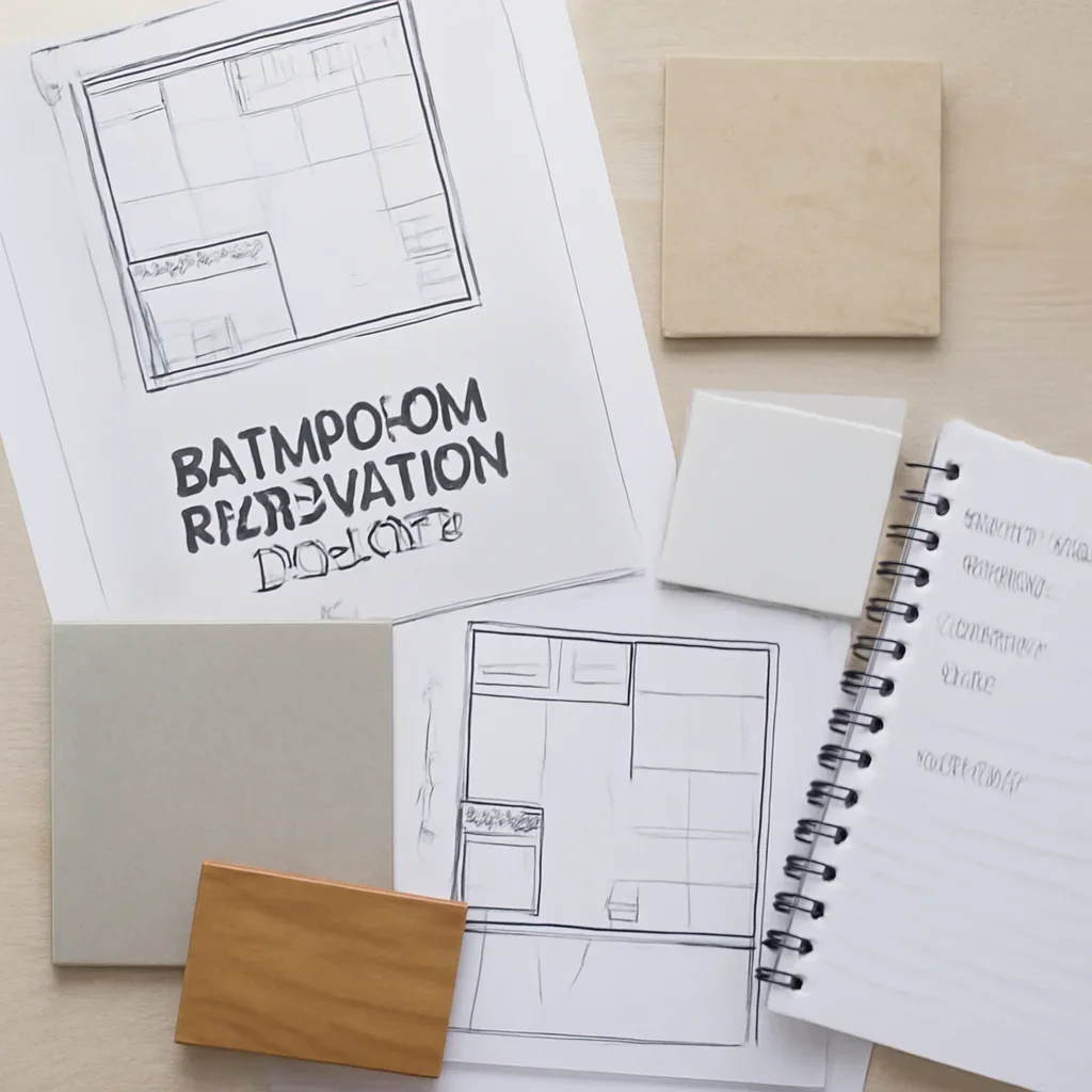 Bathroom Renovation planning materials for a project in Surrey, BC