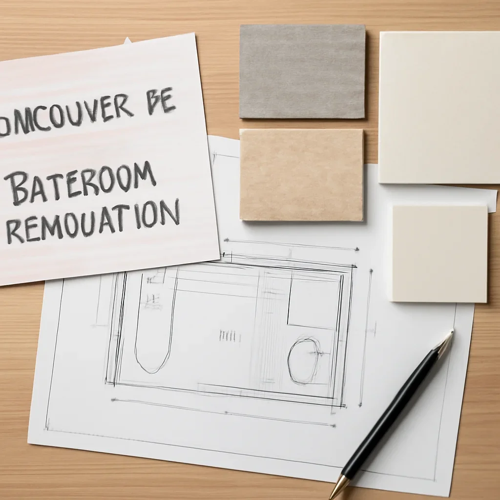 Bathroom Renovation planning materials for a project in Vancouver, BC