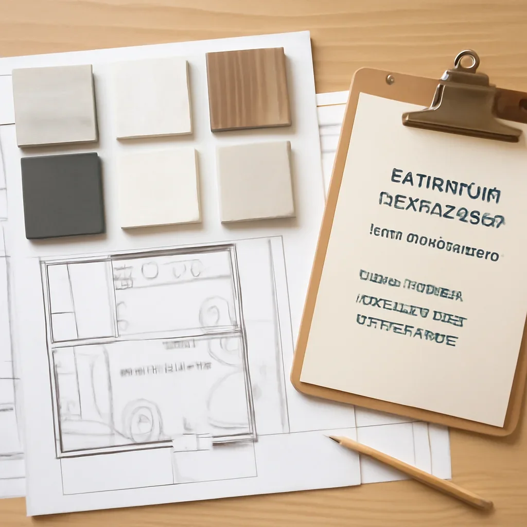Bathroom Renovation planning materials for a project in West Vancouver, BC