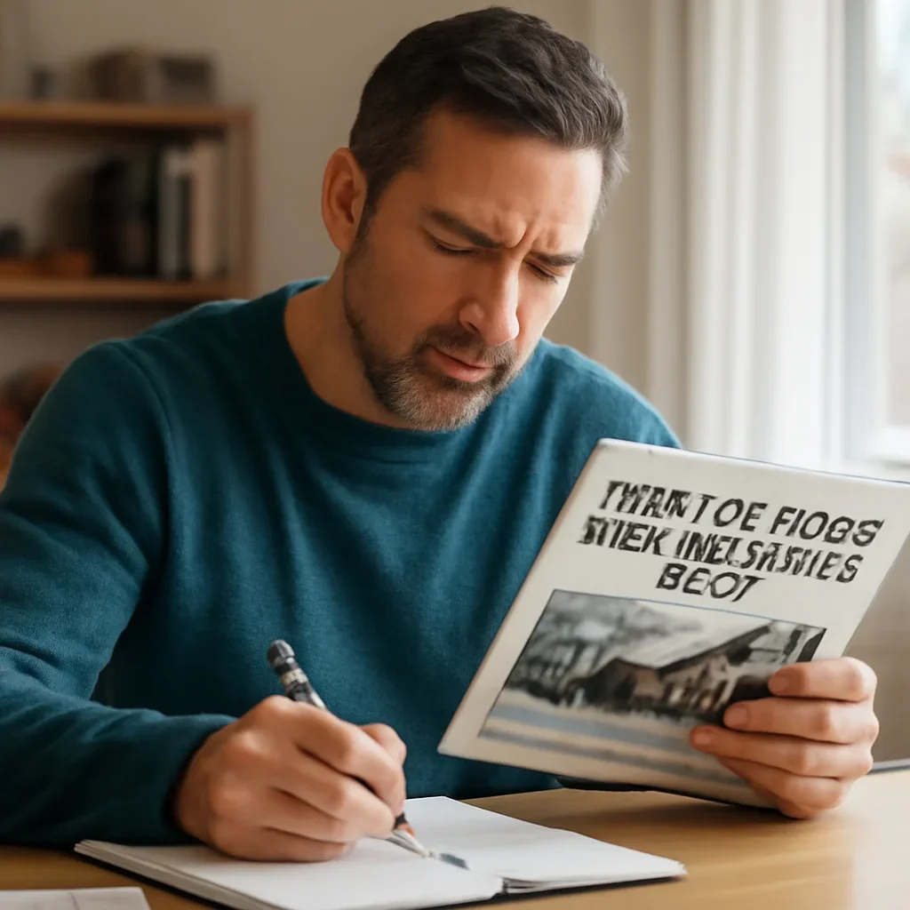 Homeowner turning article research into renovation planning for winter home renovations in bc