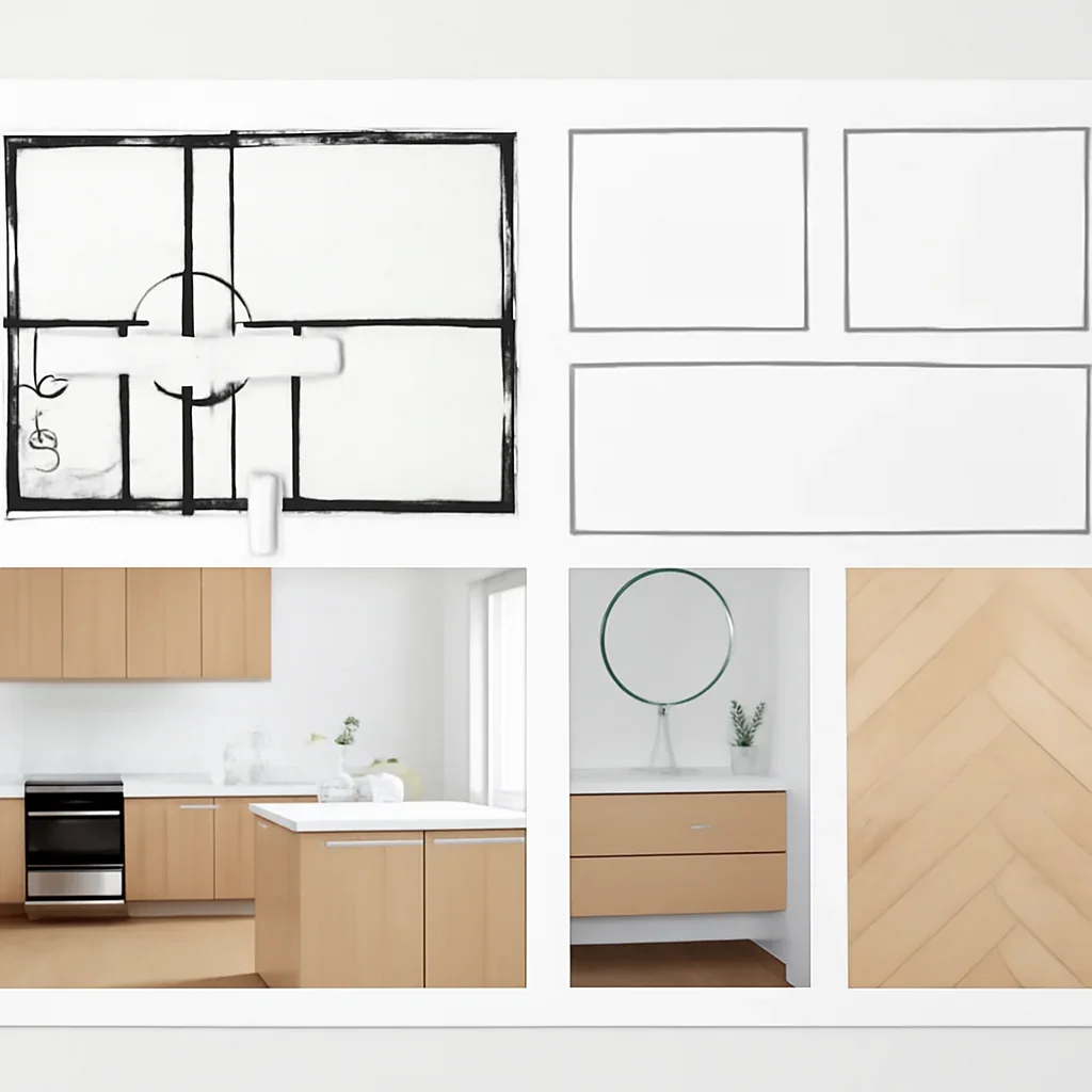 Renovation case study board showing scope, priorities, and outcomes