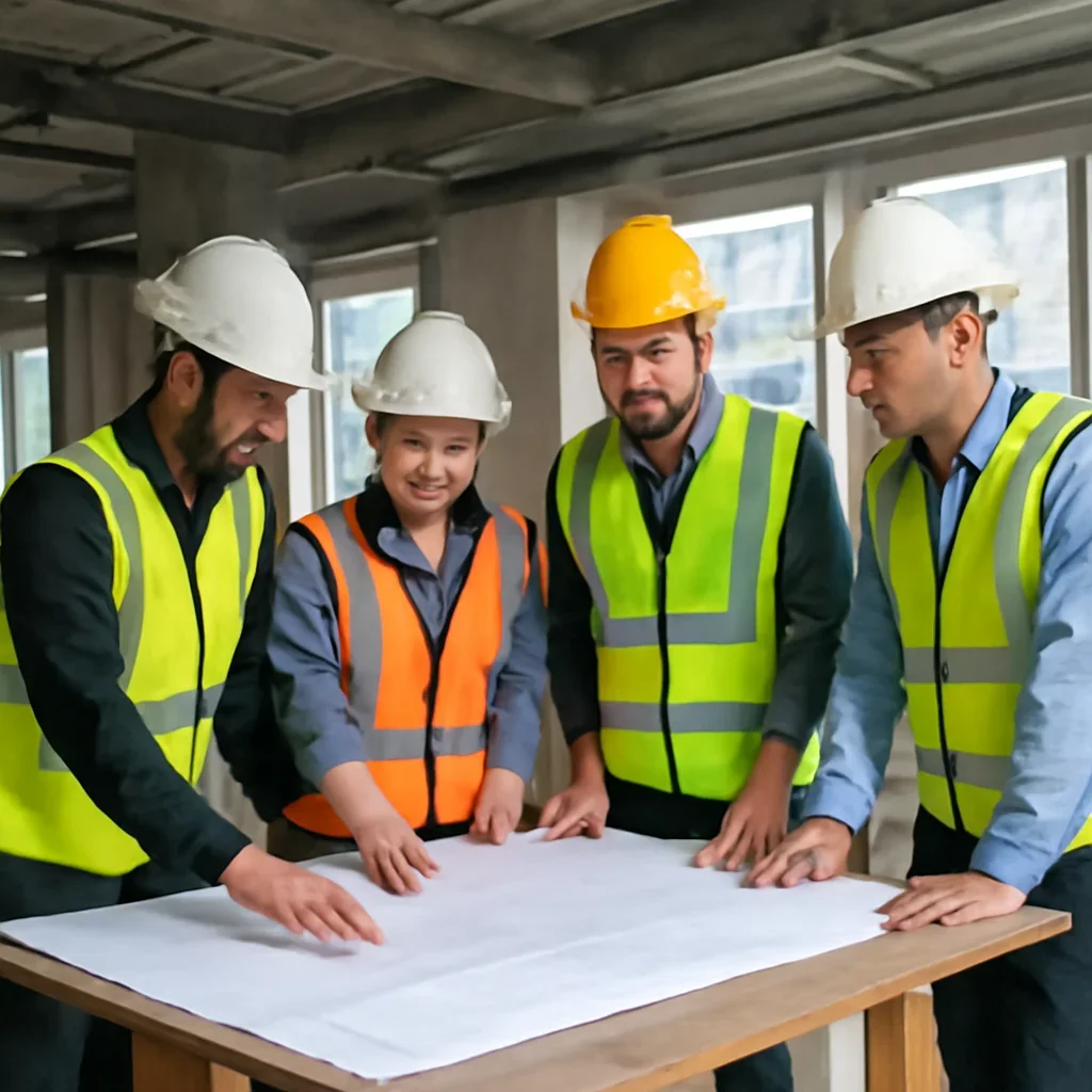 Renovation team discussing commercial renovation scope for a Vancouver property