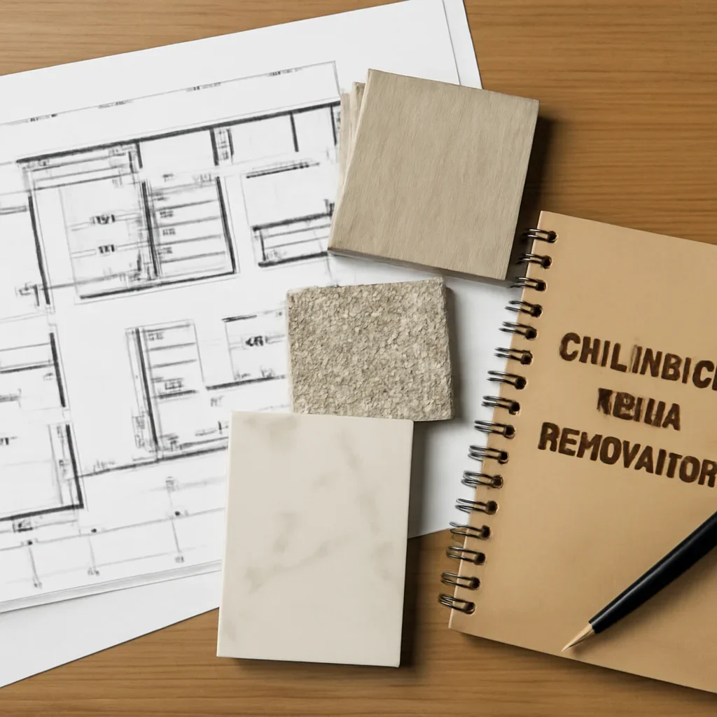 Home Renovation planning materials for a project in Chilliwack, BC