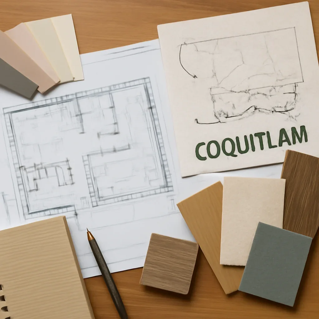 Home Renovation planning materials for a project in Coquitlam, BC