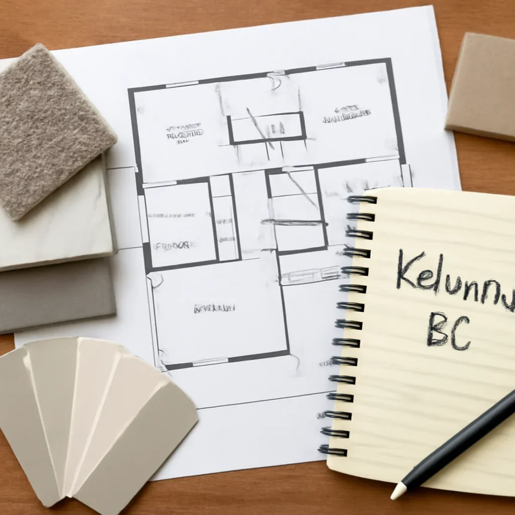 Home Renovation planning materials for a project in Kelowna, BC