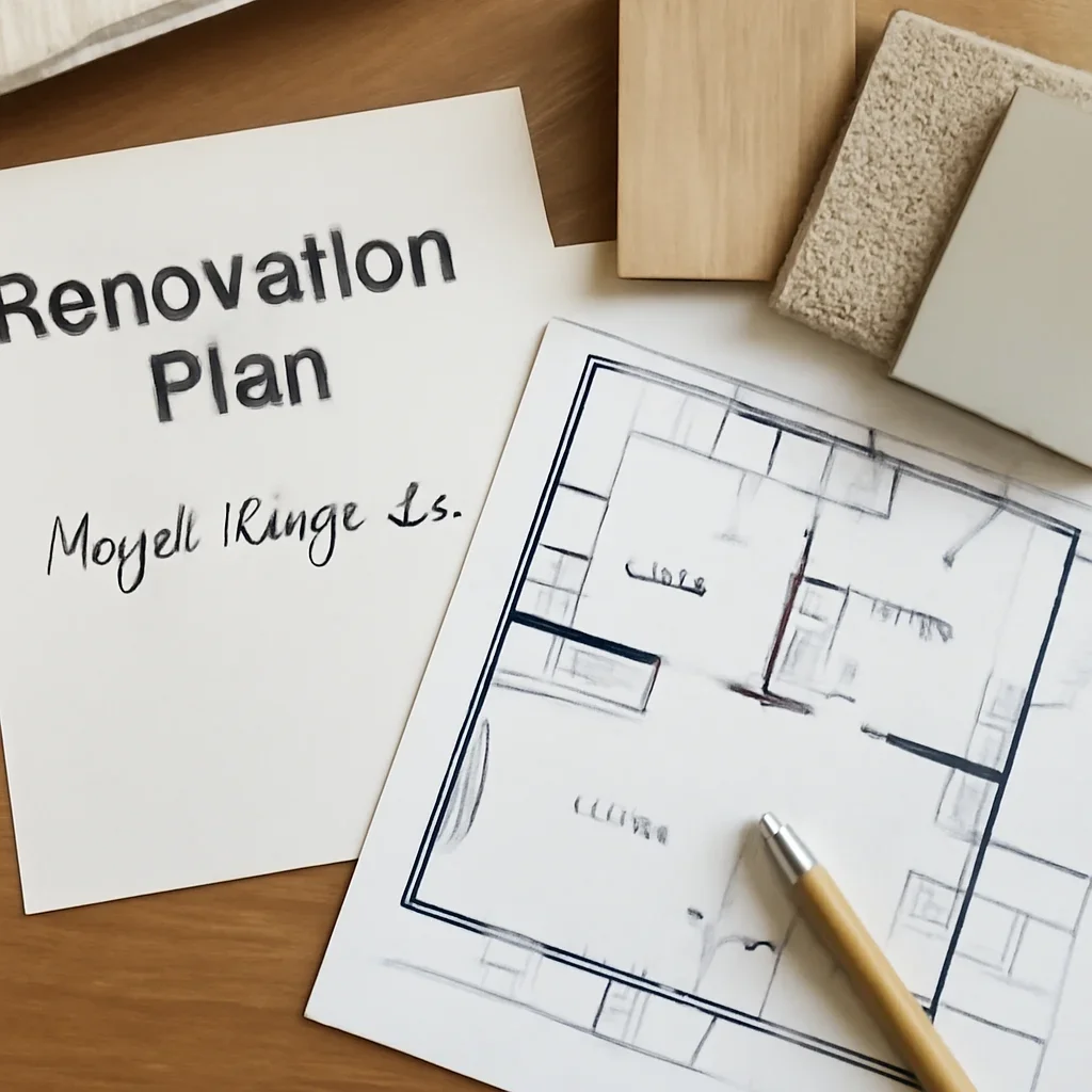 Home Renovation planning materials for a project in Maple Ridge, BC