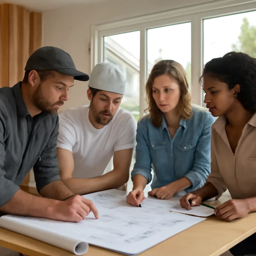 Renovation team discussing home renovation scope for a Vancouver property