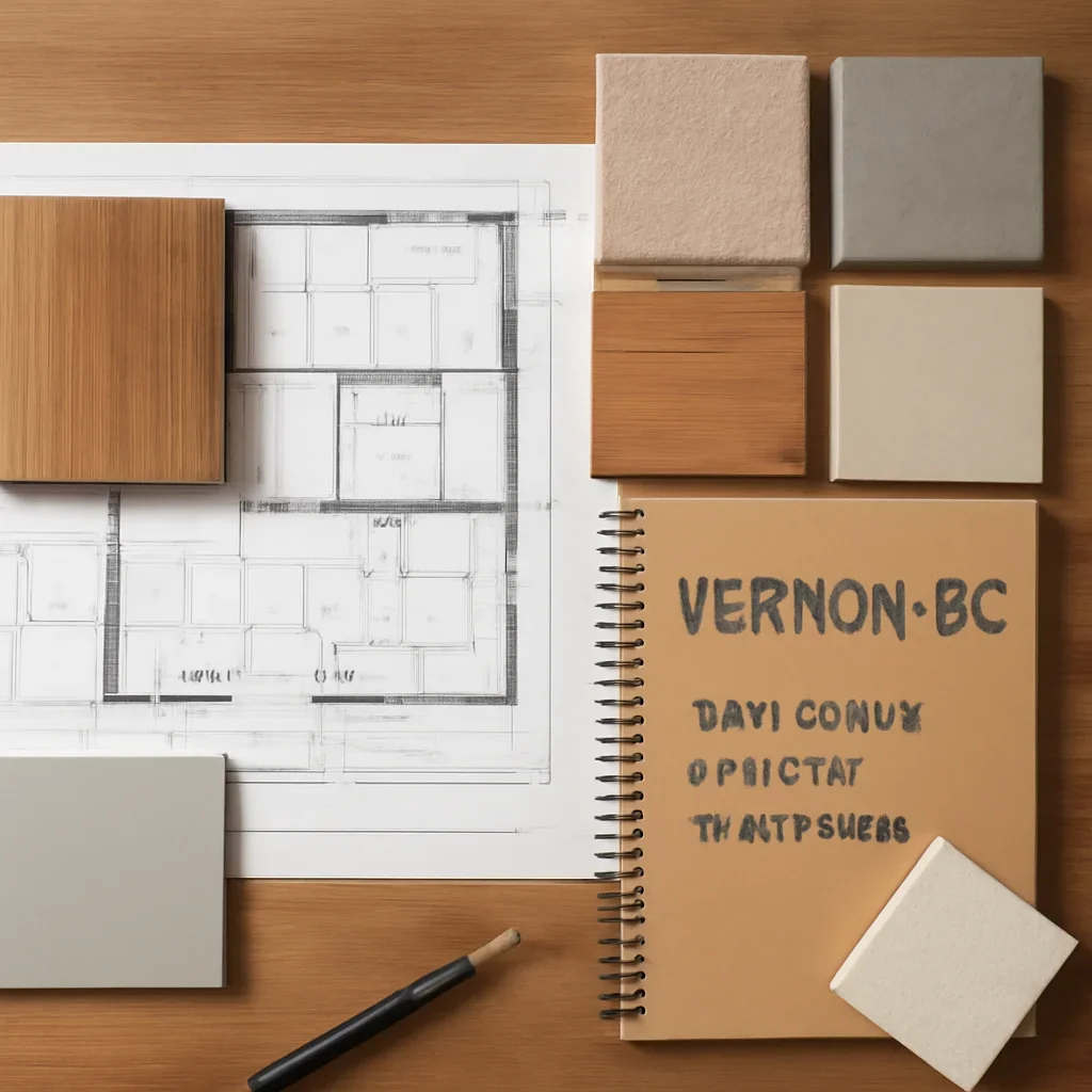 Home Renovation planning materials for a project in Vernon, BC
