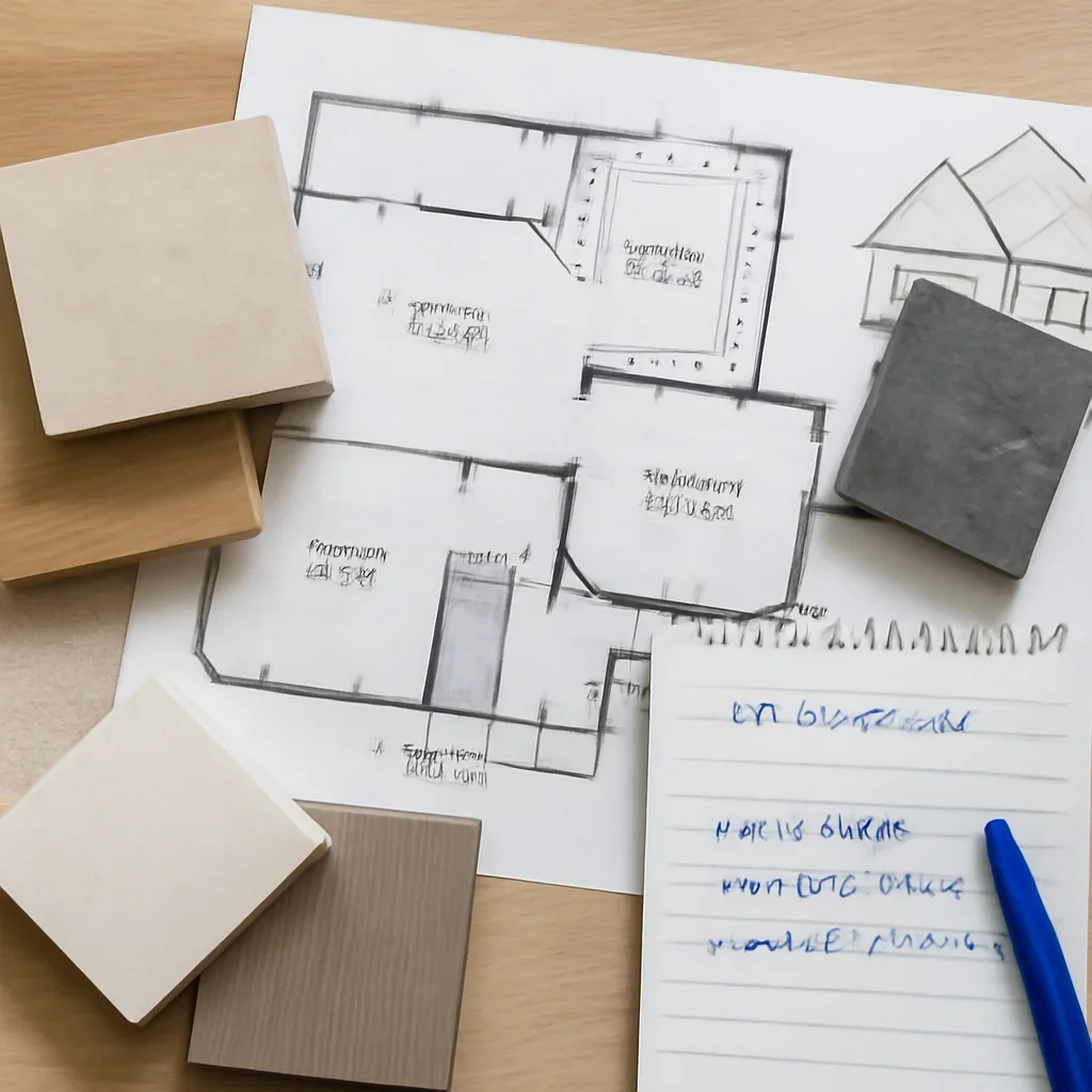 Home Renovation planning materials for a project in Victoria, BC