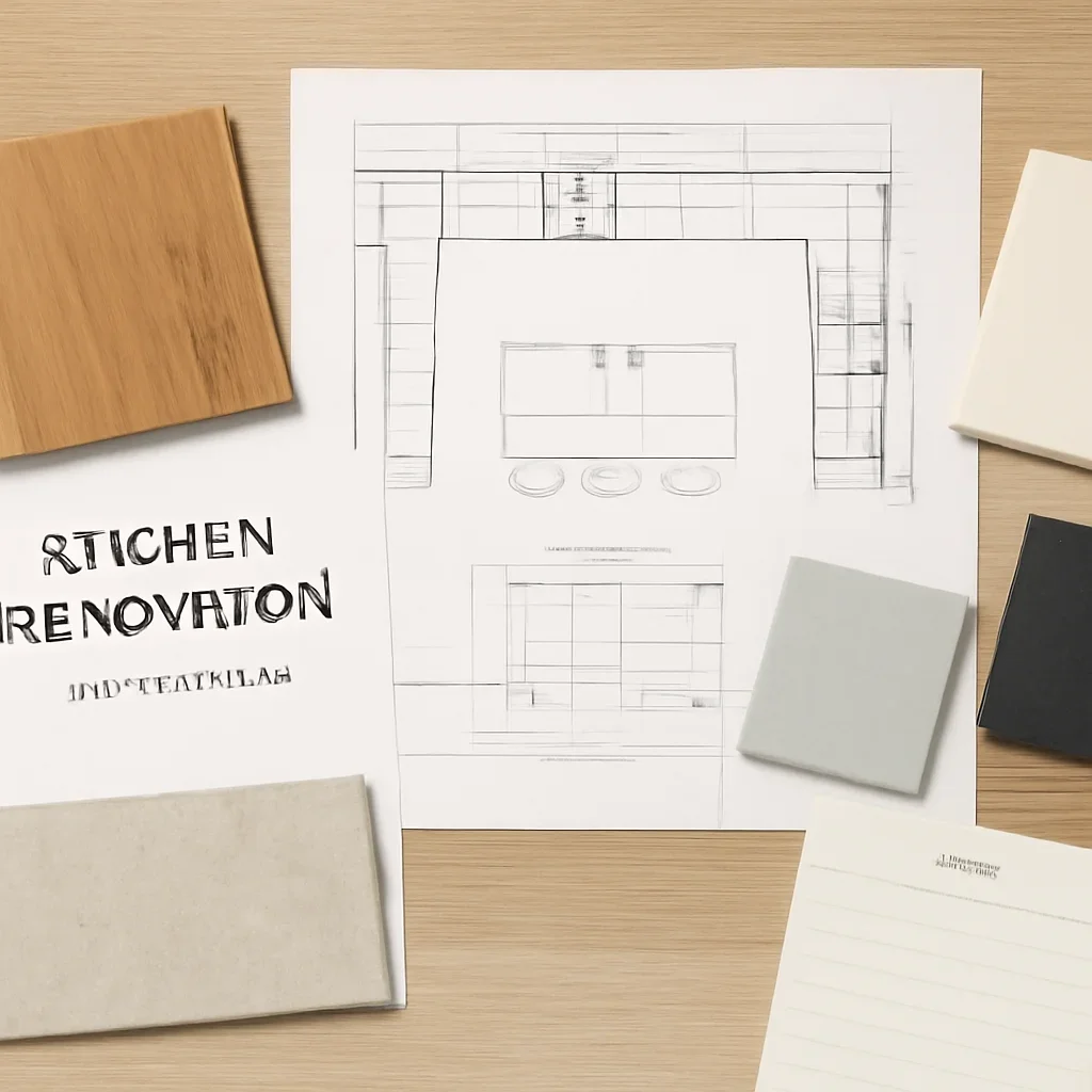 Kitchen Renovation planning materials for a project in Abbotsford, BC