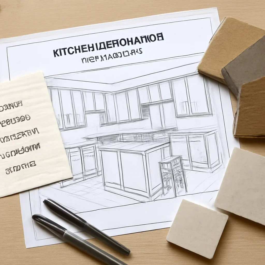 Kitchen Renovation planning materials for a project in Coquitlam, BC