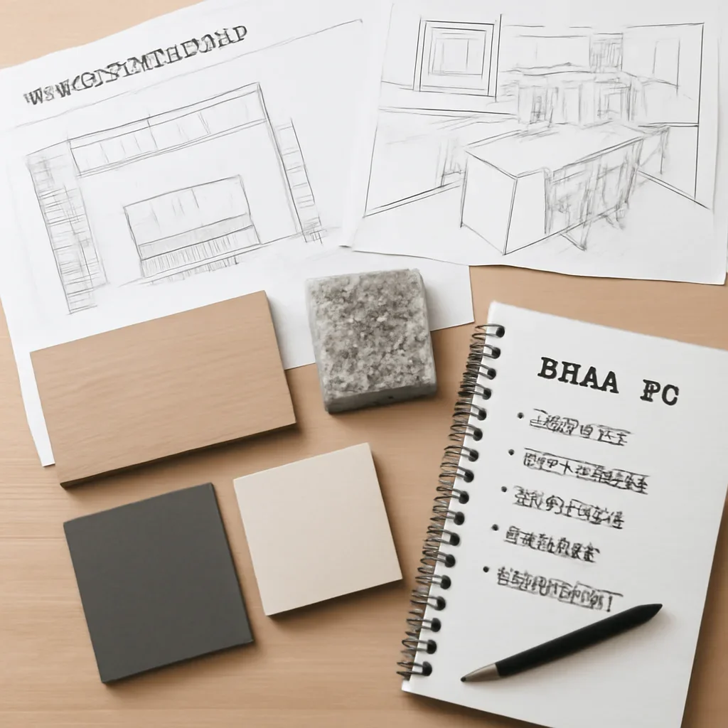 Kitchen Renovation planning materials for a project in Delta, BC