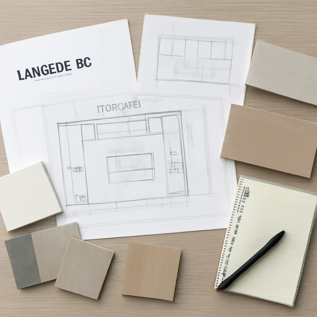 Kitchen Renovation planning materials for a project in Langley, BC