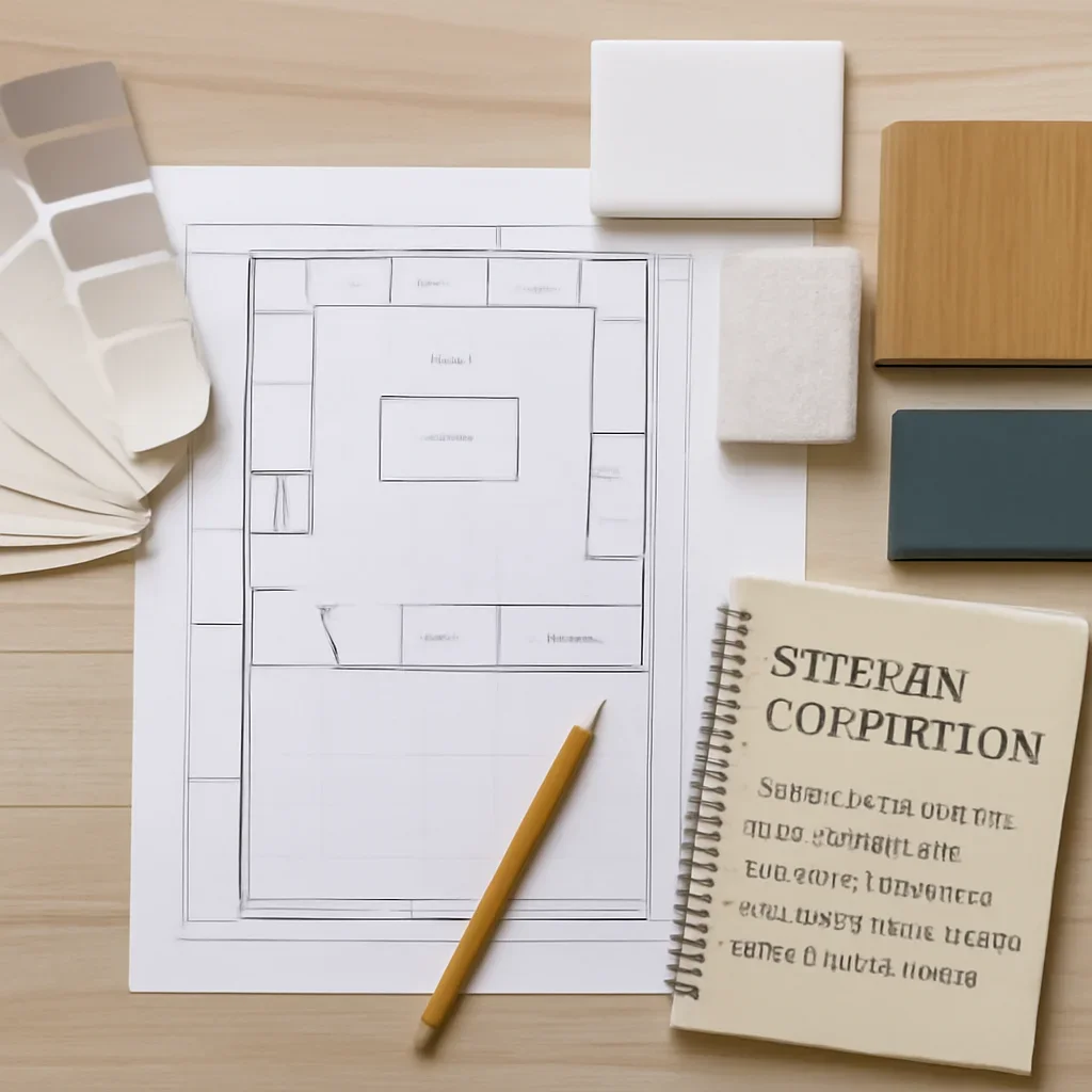 Kitchen Renovation planning materials for a project in Nanaimo, BC