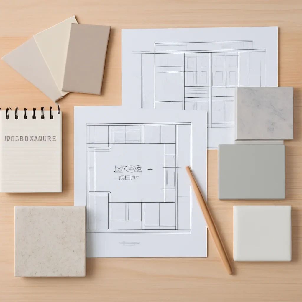 Kitchen Renovation planning materials for a project in North Saanich, BC