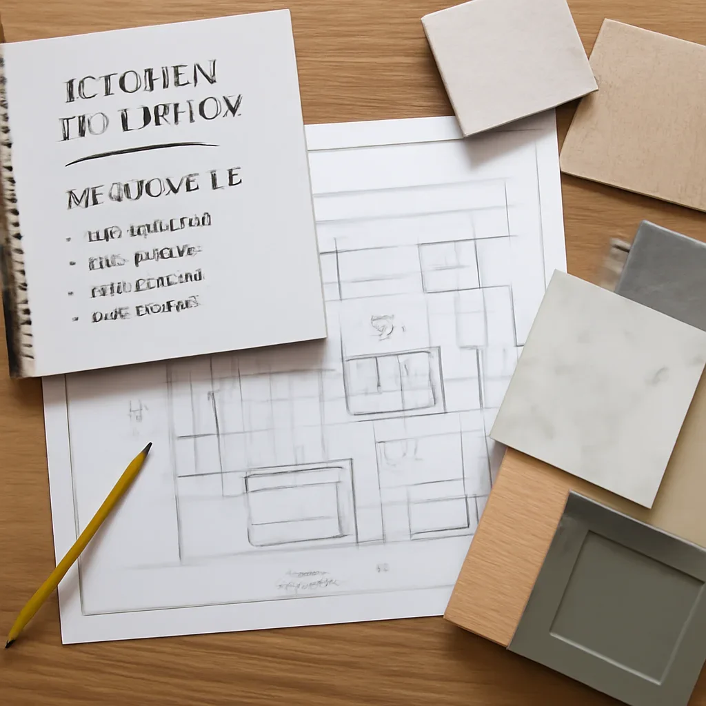 Kitchen Renovation planning materials for a project in Richmond, BC