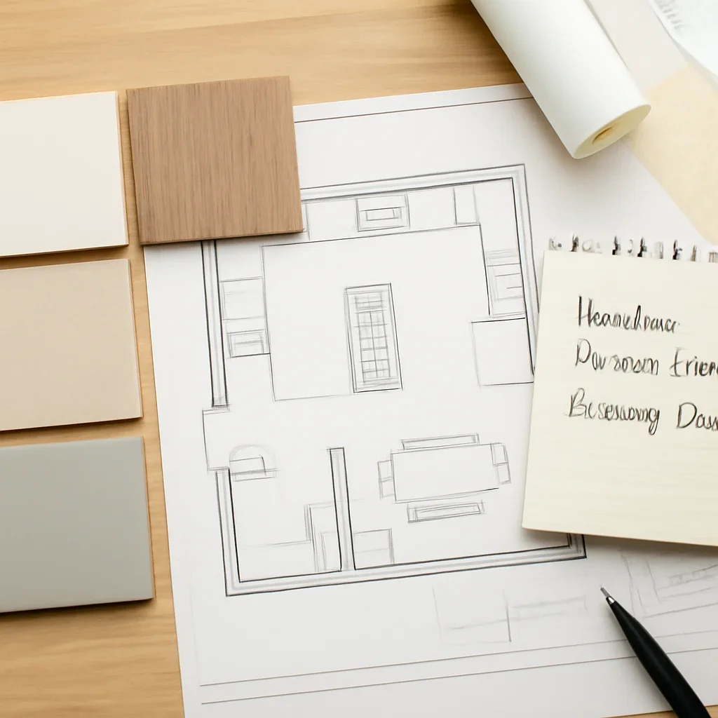 Kitchen Renovation planning materials for a project in Surrey, BC
