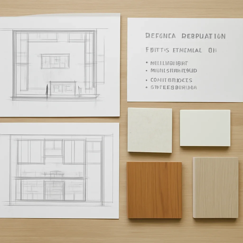 Kitchen Renovation planning materials for a project in West Vancouver, BC