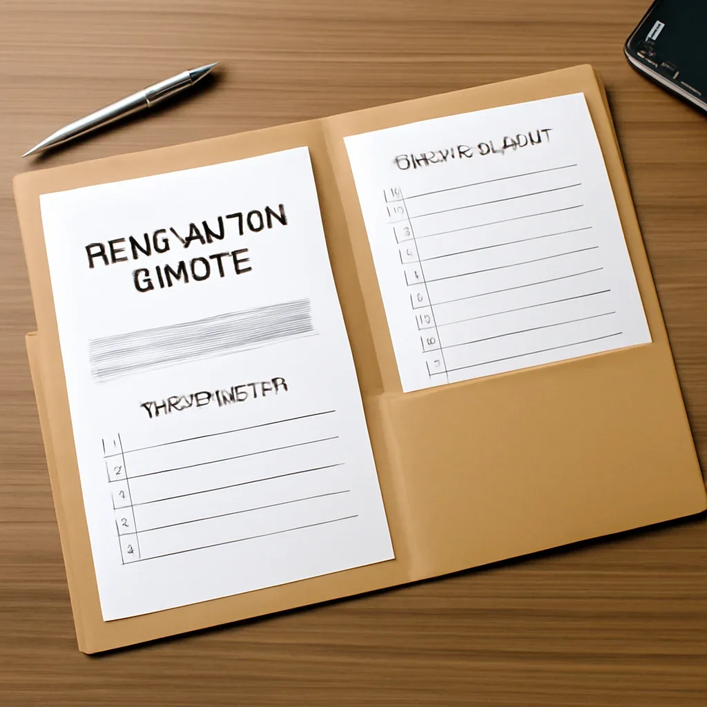 Prepared renovation quote folder with scope notes and planning checklist