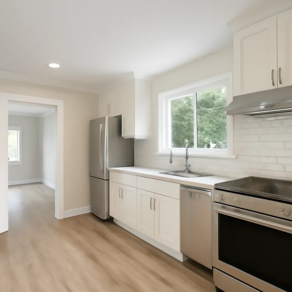Completed renovation project showing clean finishes and coordinated craftsmanship