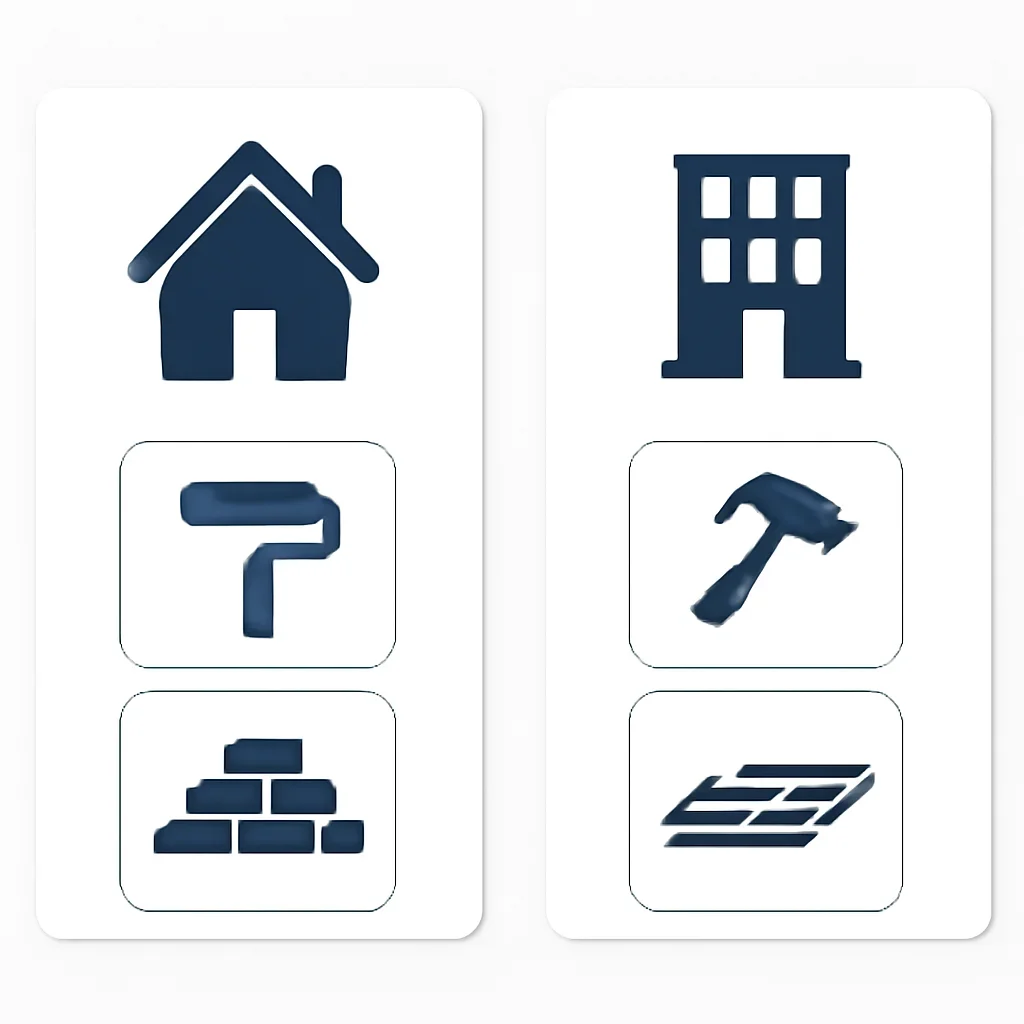 Service solution board for residential and commercial renovation types