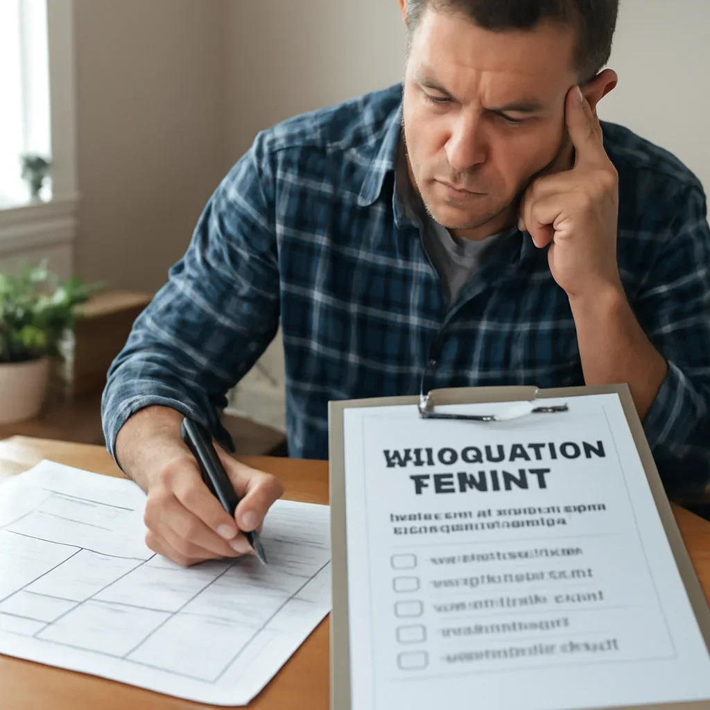 Homeowner preparing renovation permit questions before starting a project