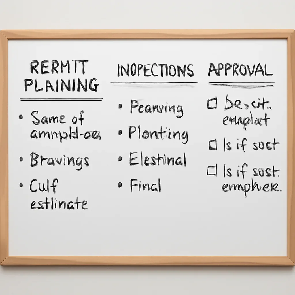 Permit planning board for renovation scope, inspections, and approvals